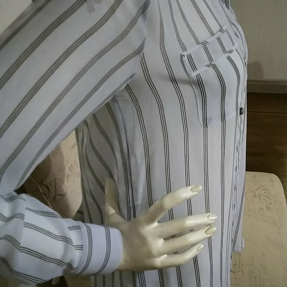 Loft Striped Button Down Blouse XS S - Picture 2 of 3
